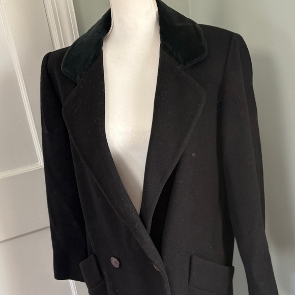 Vintage Talbots 100% Wool Elegant Black Women's Long Coat Jacket Size 6 - Picture 2 of 7